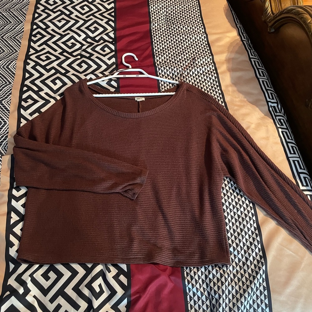 Garage Chocolate Ribbed Sweater